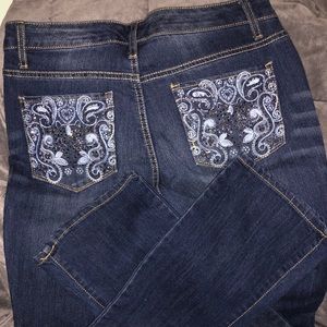 Nine West embellished pocket boot cut jeans